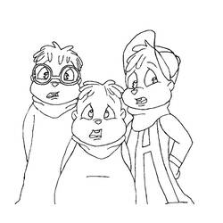 Dibujo para colorear: Alvin y the Chipmunks (Dibujos Animados y Series Animadas) #128307 - Dibujos para Colorear e Imprimir Gratis