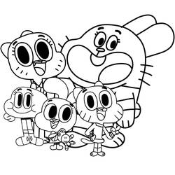 Dibujo para colorear: Gumball (Dibujos Animados y Series Animadas) #188491 - Dibujos para Colorear e Imprimir Gratis
