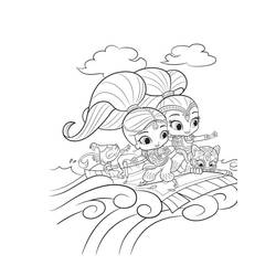 Dibujos para colorear: Shimmer y Shine - Dibujos para Colorear e Imprimir Gratis