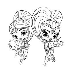Dibujo para colorear: Shimmer y Shine (Dibujos Animados y Series Animadas) #196178 - Dibujos para Colorear e Imprimir Gratis