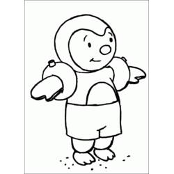 Dibujo para colorear: Tchoupi y Doudou (Dibujos Animados y Series Animadas) #34127 - Dibujos para Colorear e Imprimir Gratis