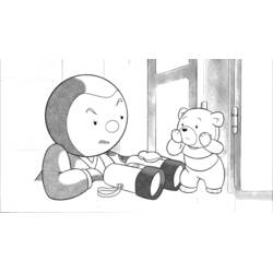 Dibujo para colorear: Tchoupi y Doudou (Dibujos Animados y Series Animadas) #34135 - Dibujos para Colorear e Imprimir Gratis