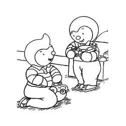 Dibujo para colorear: Tchoupi y Doudou (Dibujos Animados y Series Animadas) #34136 - Dibujos para Colorear e Imprimir Gratis