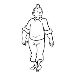 Dibujo para colorear: Tintin (Dibujos Animados y Series Animadas) #25720 - Dibujos para Colorear e Imprimir Gratis