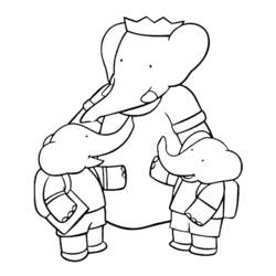 Dibujo para colorear: Babar (Dibujos animados) #28018 - Dibujos para Colorear e Imprimir Gratis