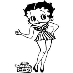 Dibujo para colorear: Betty Boop (Dibujos animados) #25934 - Dibujos para Colorear e Imprimir Gratis