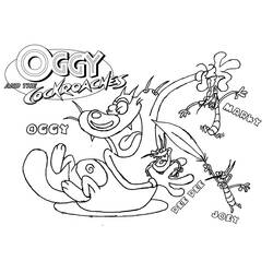 Dibujo para colorear: Oggy and the Cockroaches (Dibujos animados) #37860 - Dibujos para Colorear e Imprimir Gratis
