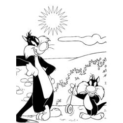 Dibujo para colorear: Tweety and Sylvester (Dibujos animados) #29243 - Dibujos para Colorear e Imprimir Gratis
