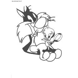 Dibujo para colorear: Tweety and Sylvester (Dibujos animados) #29266 - Dibujos para Colorear e Imprimir Gratis