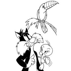 Dibujo para colorear: Tweety and Sylvester (Dibujos animados) #29274 - Dibujos para Colorear e Imprimir Gratis