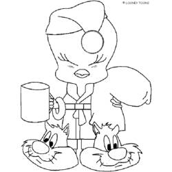 Dibujo para colorear: Tweety and Sylvester (Dibujos animados) #29350 - Dibujos para Colorear e Imprimir Gratis