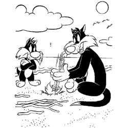 Dibujo para colorear: Tweety and Sylvester (Dibujos animados) #29362 - Dibujos para Colorear e Imprimir Gratis