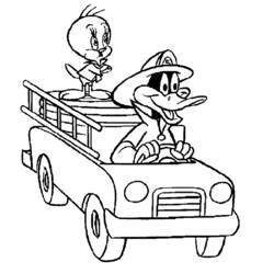 Dibujo para colorear: Tweety and Sylvester (Dibujos animados) #29398 - Dibujos para Colorear e Imprimir Gratis