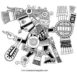 Dibujo para colorear: Mitología azteca (Dioses y diosas) #111535 - Dibujos para colorear