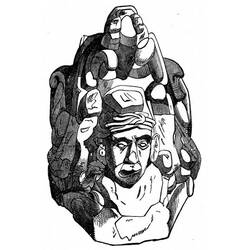 Dibujo para colorear: Mitología azteca (Dioses y diosas) #111536 - Dibujos para Colorear e Imprimir Gratis