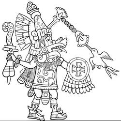 Dibujo para colorear: Mitología azteca (Dioses y diosas) #111539 - Dibujos para colorear
