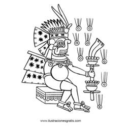Dibujo para colorear: Mitología azteca (Dioses y diosas) #111599 - Dibujos para colorear