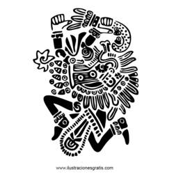 Dibujo para colorear: Mitología azteca (Dioses y diosas) #111607 - Dibujos para colorear