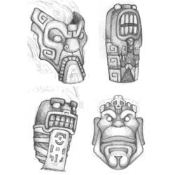 Dibujo para colorear: Mitología azteca (Dioses y diosas) #111677 - Dibujos para Colorear e Imprimir Gratis