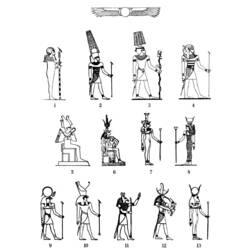 Dibujo para colorear: Mitología egipcia (Dioses y diosas) #111159 - Dibujos para colorear