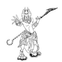 Dibujo para colorear: Mitología egipcia (Dioses y diosas) #111220 - Dibujos para colorear