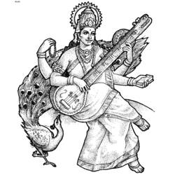 Dibujo para colorear: Mitología hindú (Dioses y diosas) #109220 - Dibujos para Colorear e Imprimir Gratis