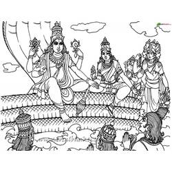 Dibujo para colorear: Mitología hindú (Dioses y diosas) #109221 - Dibujos para Colorear e Imprimir Gratis