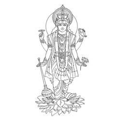 Dibujo para colorear: Mitología hindú (Dioses y diosas) #109266 - Dibujos para colorear