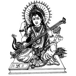 Dibujo para colorear: Mitología hindú (Dioses y diosas) #109289 - Dibujos para Colorear e Imprimir Gratis