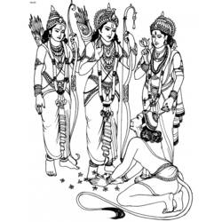Dibujo para colorear: Mitología hindú (Dioses y diosas) #109295 - Dibujos para colorear