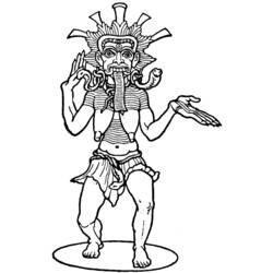 Dibujo para colorear: Mitología hindú (Dioses y diosas) #109320 - Dibujos para Colorear e Imprimir Gratis