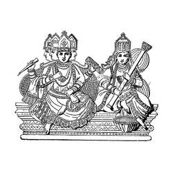 Dibujo para colorear: Mitología hindú (Dioses y diosas) #109395 - Dibujos para Colorear e Imprimir Gratis