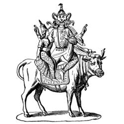 Dibujo para colorear: Mitología hindú (Dioses y diosas) #109406 - Dibujos para Colorear e Imprimir Gratis