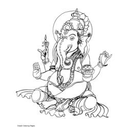 Dibujo para colorear: Mitología hindú (Dioses y diosas) #109437 - Dibujos para colorear