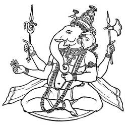 Dibujo para colorear: Mitología hindú (Dioses y diosas) #109440 - Dibujos para Colorear e Imprimir Gratis