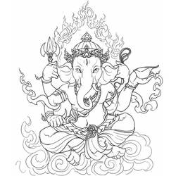 Dibujo para colorear: Mitología hindú (Dioses y diosas) #109539 - Dibujos para colorear