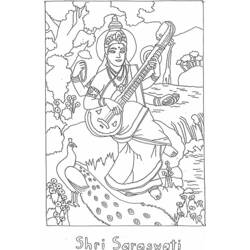 Dibujo para colorear: Mitología hindú (Dioses y diosas) #109551 - Dibujos para Colorear e Imprimir Gratis