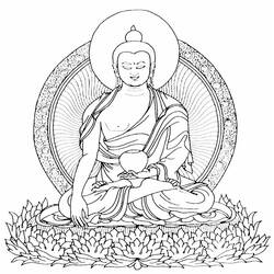 Dibujo para colorear: Mitología hindú: Buda (Dioses y diosas) #89505 - Dibujos para colorear