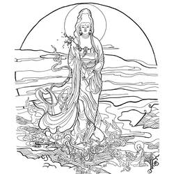Dibujo para colorear: Mitología hindú: Buda (Dioses y diosas) #89508 - Dibujos para colorear