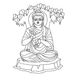 Dibujo para colorear: Mitología hindú: Buda (Dioses y diosas) #89518 - Dibujos para colorear