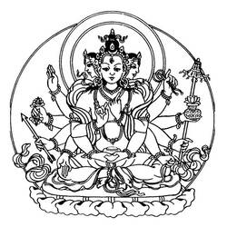 Dibujo para colorear: Mitología hindú: Buda (Dioses y diosas) #89544 - Dibujos para colorear
