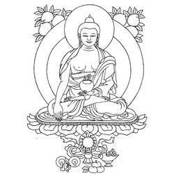Dibujo para colorear: Mitología hindú: Buda (Dioses y diosas) #89551 - Dibujos para colorear