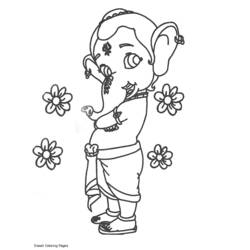Dibujo para colorear: Mitología hindú: Ganesh (Dioses y diosas) #96852 - Dibujos para colorear