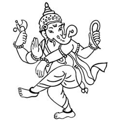 Dibujo para colorear: Mitología hindú: Ganesh (Dioses y diosas) #96853 - Dibujos para Colorear e Imprimir Gratis