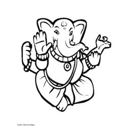 Dibujo para colorear: Mitología hindú: Ganesh (Dioses y diosas) #96855 - Dibujos para colorear