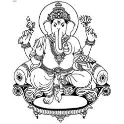 Dibujo para colorear: Mitología hindú: Ganesh (Dioses y diosas) #96856 - Dibujos para colorear
