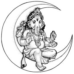 Dibujo para colorear: Mitología hindú: Ganesh (Dioses y diosas) #96857 - Dibujos para colorear