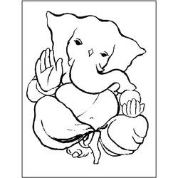 Dibujo para colorear: Mitología hindú: Ganesh (Dioses y diosas) #96859 - Dibujos para Colorear e Imprimir Gratis