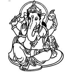 Dibujo para colorear: Mitología hindú: Ganesh (Dioses y diosas) #96860 - Dibujos para colorear