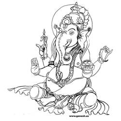 Dibujo para colorear: Mitología hindú: Ganesh (Dioses y diosas) #96861 - Dibujos para colorear